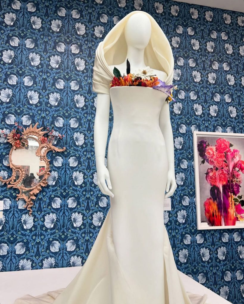 A three-dimensional dream creation by Daniel Roseberry for Schiaparelli, zendaya in schiaparelli wedding gown, zendaya and tom holland spotted,