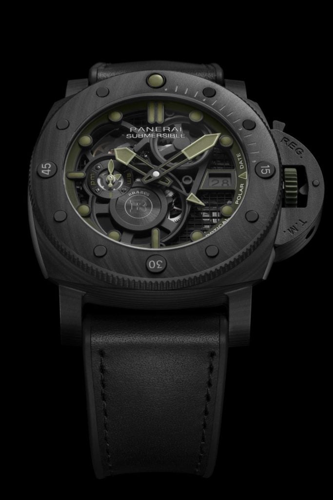 The watch features a 47mm Carbotech case, an anti-clockwise rotating bezel and a Carbotech safety lock crown