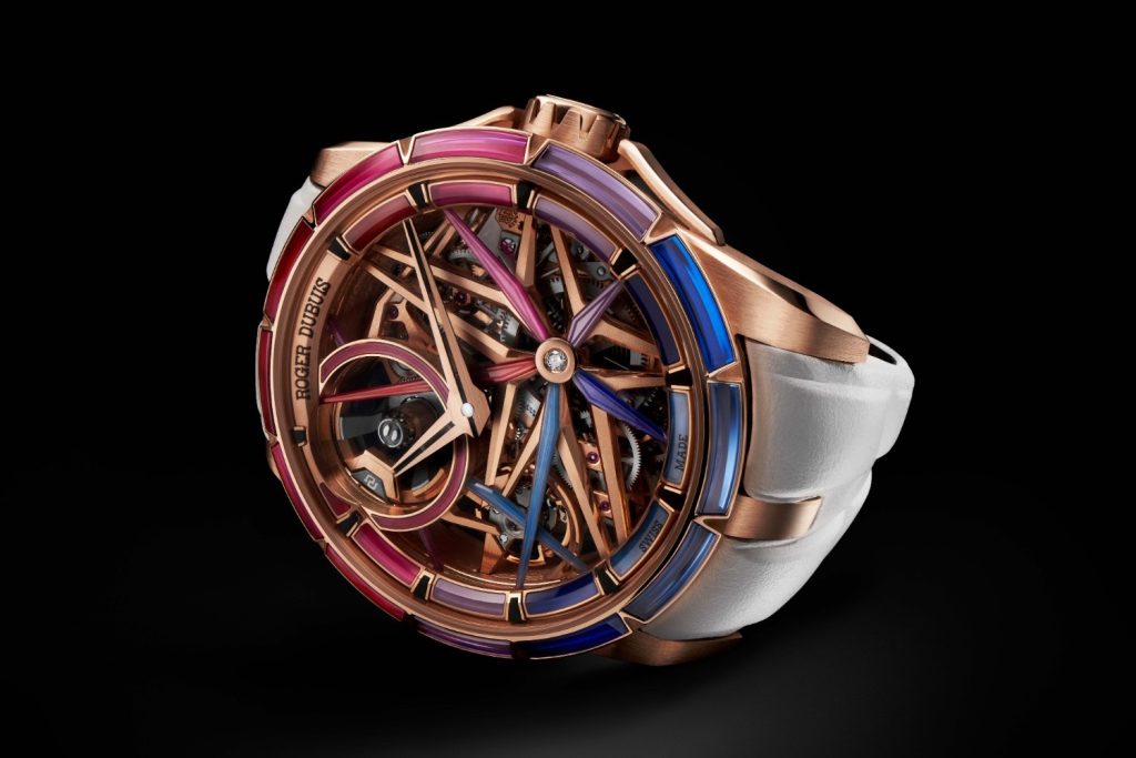 This striking timepiece from Roger Dubuis elevates Swiss watchmaking with a bold fusion of avant garde design