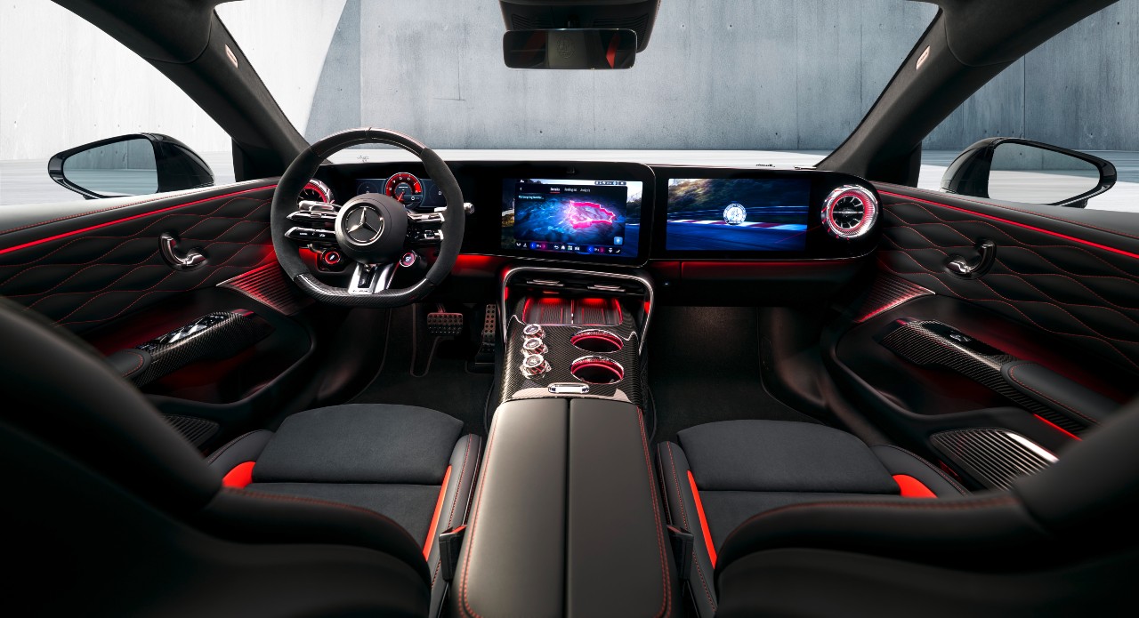 The cabin of the new Mercedes‑AMG GT 4‑Door Coupé transforms performance into a sensory experience where driver focused design, intelligent digital architecture and handcrafted luxury converge to create a cockpit that feels as thrilling when stationary as it does at full throttle