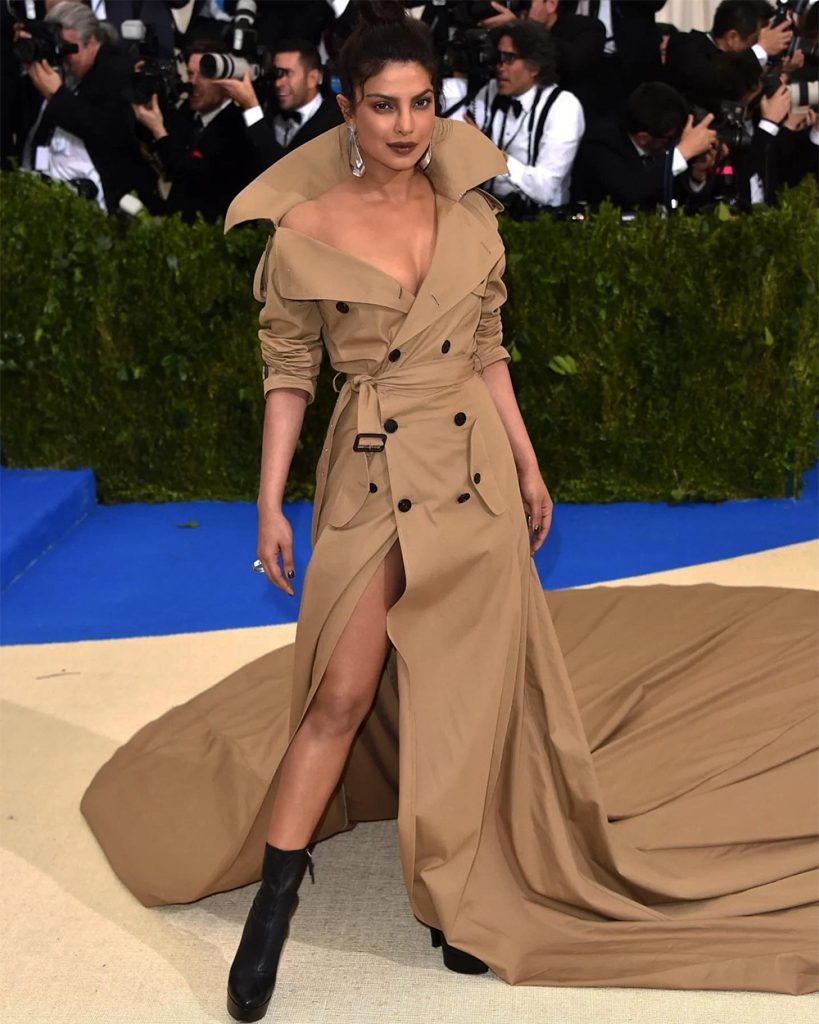 Priyanka Chopra in Ralph Lauren trench coat dress 