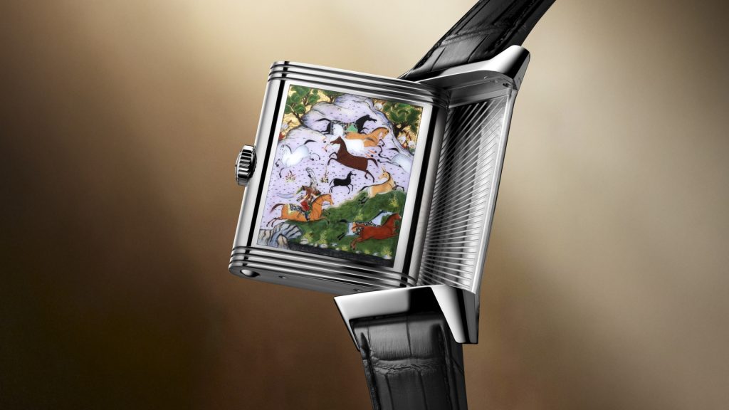 The Jaeger-LeCoultre Reverso Tribute Enamel Shahnameh series pays homage to one of the most revered works of Persian literature