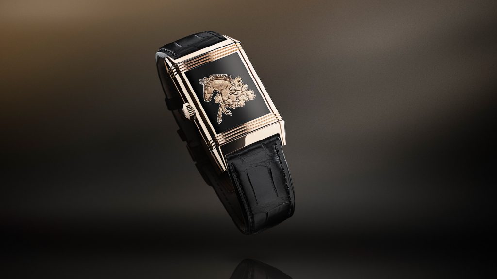 The Jaeger-LeCoultre Reverso Tribute Enamel Horse reveals its most captivating artistry when the case is turned to its reverse side
