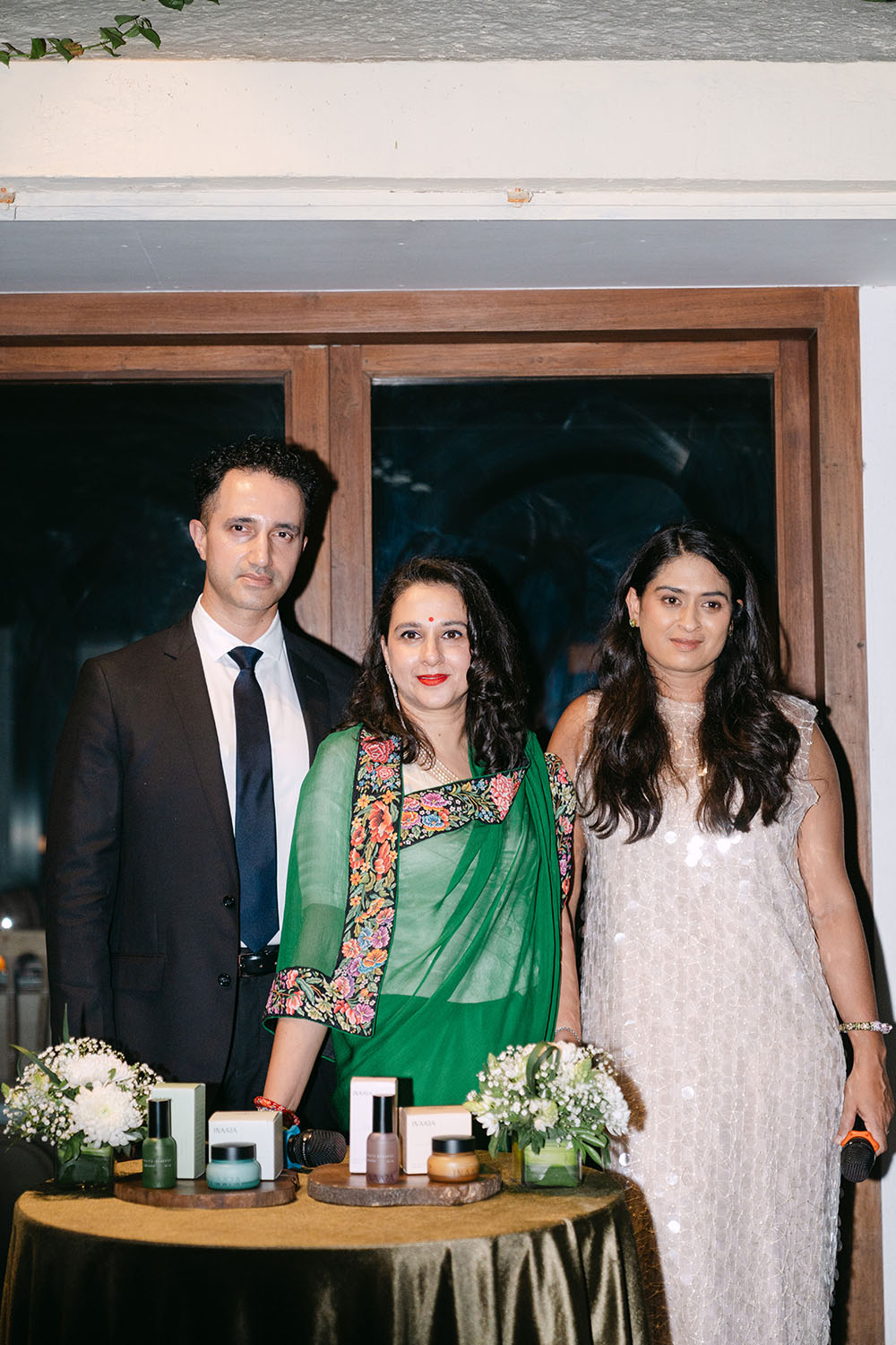 Amrish Desai, founder of INAARA with brand partner Radhikaraje Gaekwad