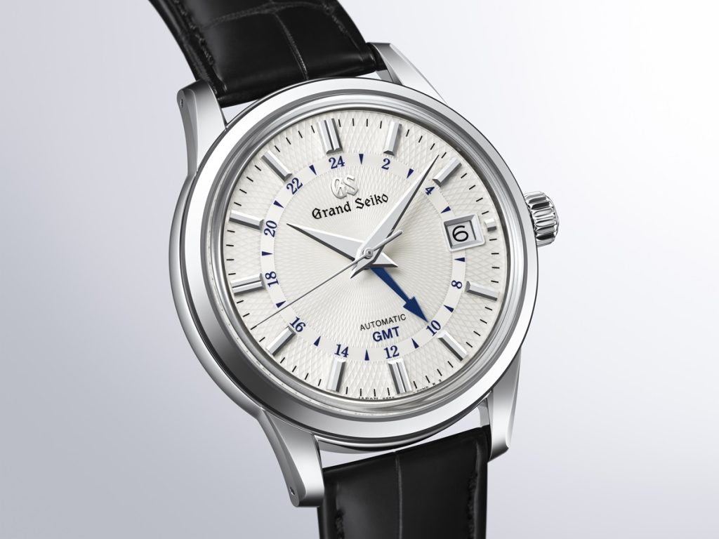 The SBGM255 “Snowdrop” dial changes in appearance based on the angle of the light