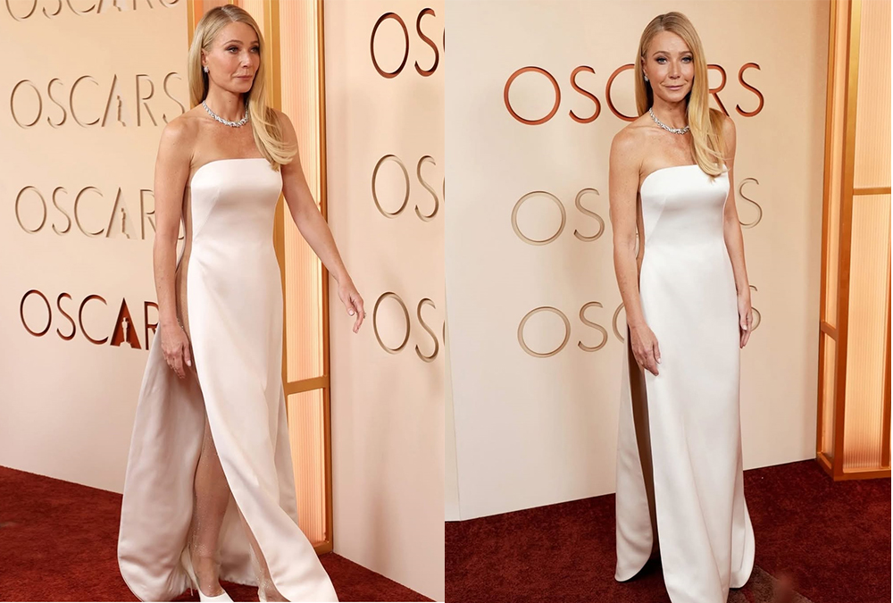 Gwyneth Paltrow in Giorgio Armani Privé, top celebrity outfits from Oscars 2026 red carpet,most stylish celebrities at Academy Awards 2026,Gwyneth Paltrow in Giorgio Armani Privé, Gwyneth Paltrow rique gown at oscars, Gwyneth Paltrow side slit look oscars 2026, Gwyneth Paltrow daring look at oscars