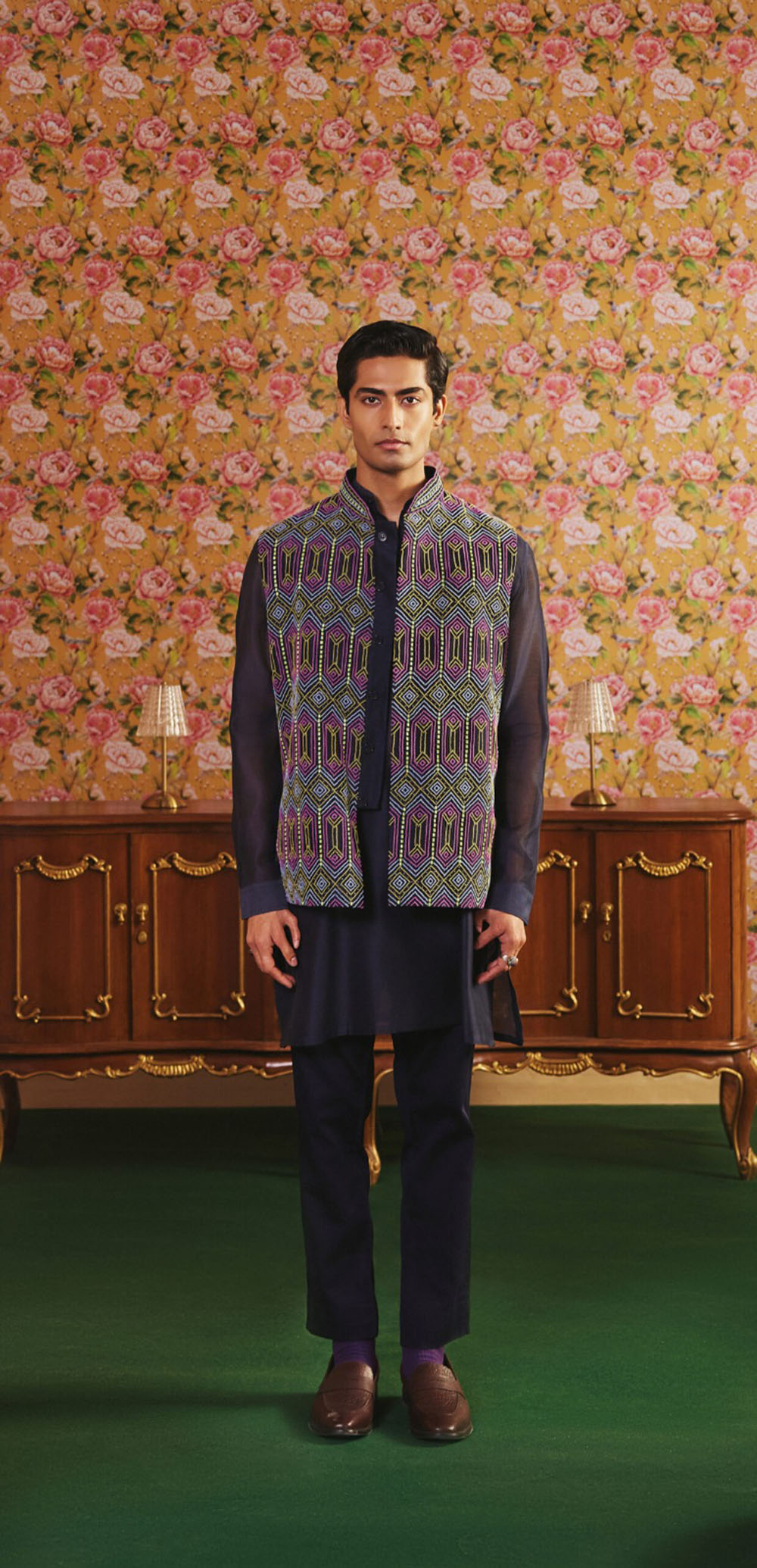 Jorah Blue Nehru Jacket Set, Eid gift option for male friend, Eid gifting for him online, Eid gift option for him online, last-minute Eid gifting for him, 