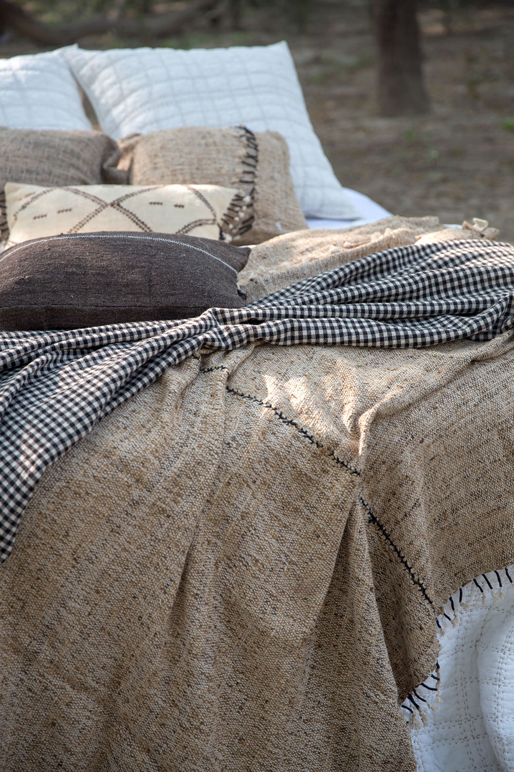 Indian textiles, Bhagalpur silk, Tussar silk, Handwoven textiles India,Kutch craft, Bhuj textiles,Textile craftsmanship, Indian home textiles, Contemporary Indian interiors,