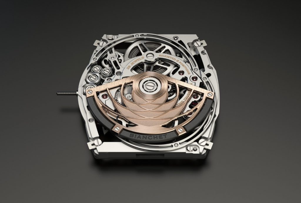The tourbillon cage, fully visible on the dial side, is not merely functional but theatrical, becoming an integral part of the visual experience