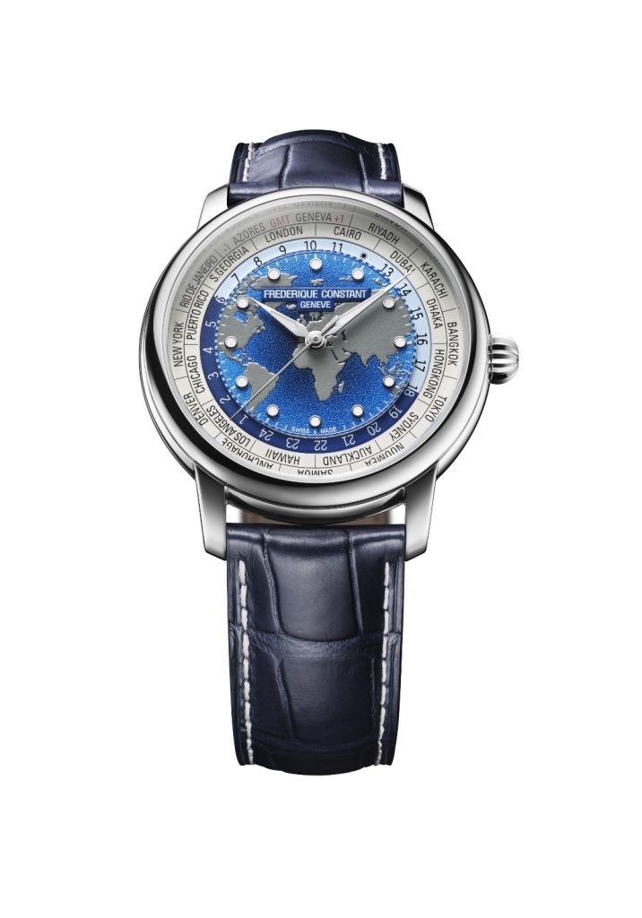 The other takes a more modern route, featuring a gradient blue ocean set against taupe grained continents