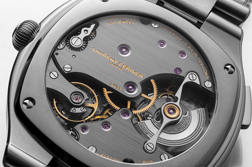 Completing the watch is an integrated three link Grade 5 titanium bracelet paired with a matching deployant