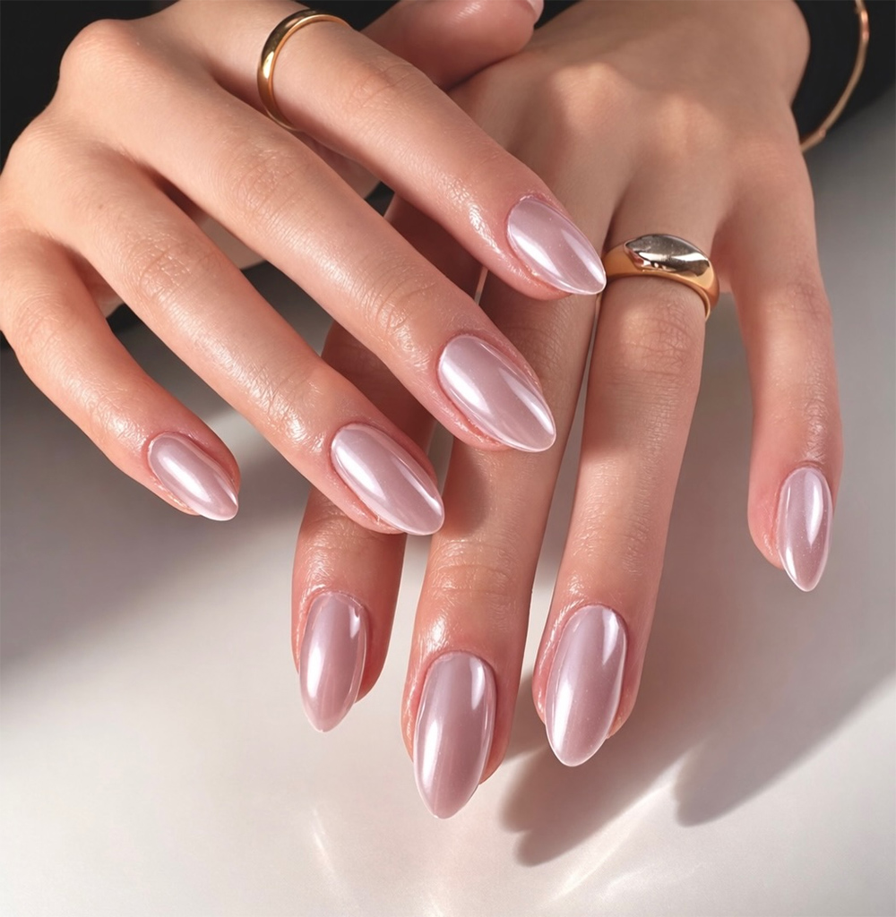 Pink Pearlescent Nails