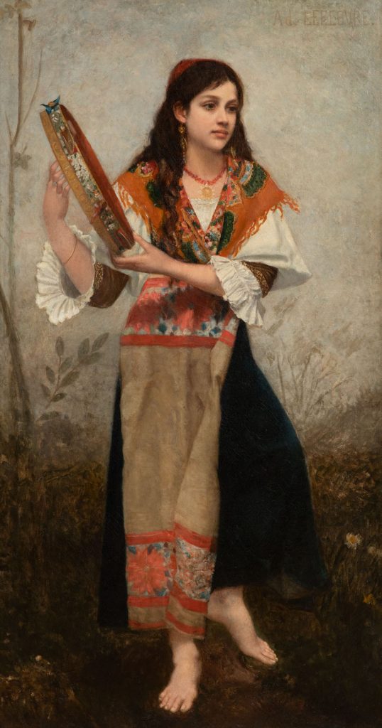 French School_Portrait of a gypsy womanwith a tambourine
