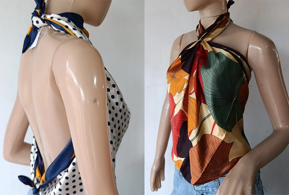 Halter Crop Top, styling silk scarf modern royalty aesthetic silk scarf style guide,