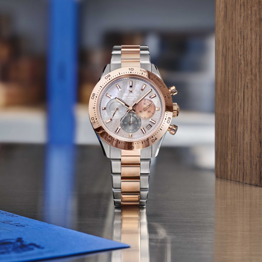 The 41mm timepiece gets a case stainless steel case with a rose gold bezel, crown at 3 o'clock and pushers at 2 o'clock, 4 o'clock