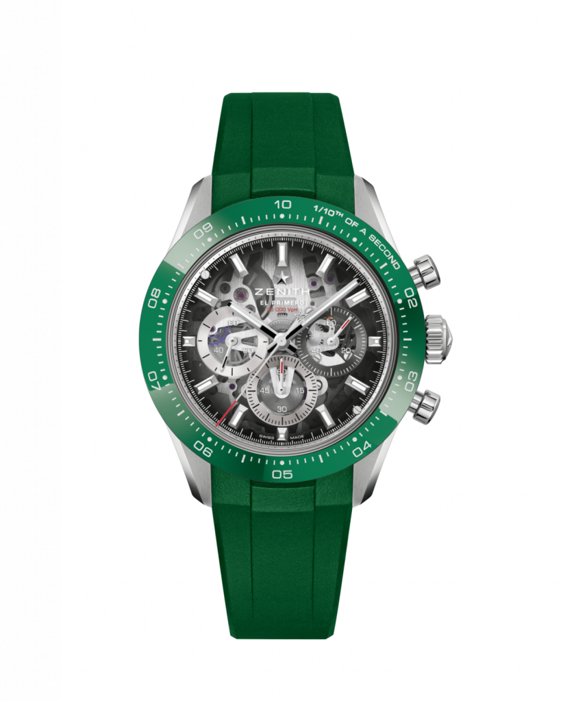 Housed in a 41mm stainless steel case defined by alternating brushed and polished surfaces