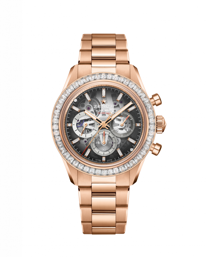 The most extravagant of the quartet, this limited edition of 10 pieces elevates the 41mm rose gold