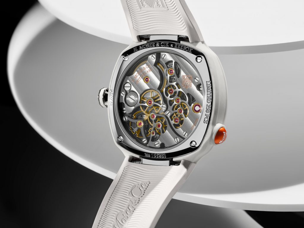 Functionally, the watch focuses on hours and minutes, complemented by a power reserve indicator positioned