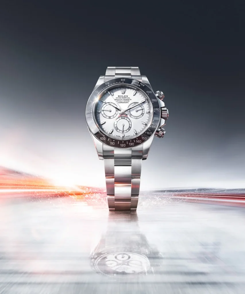 The Rolex Cosmograph Daytona arrives in a configuration that feels both unexpected and inevitable