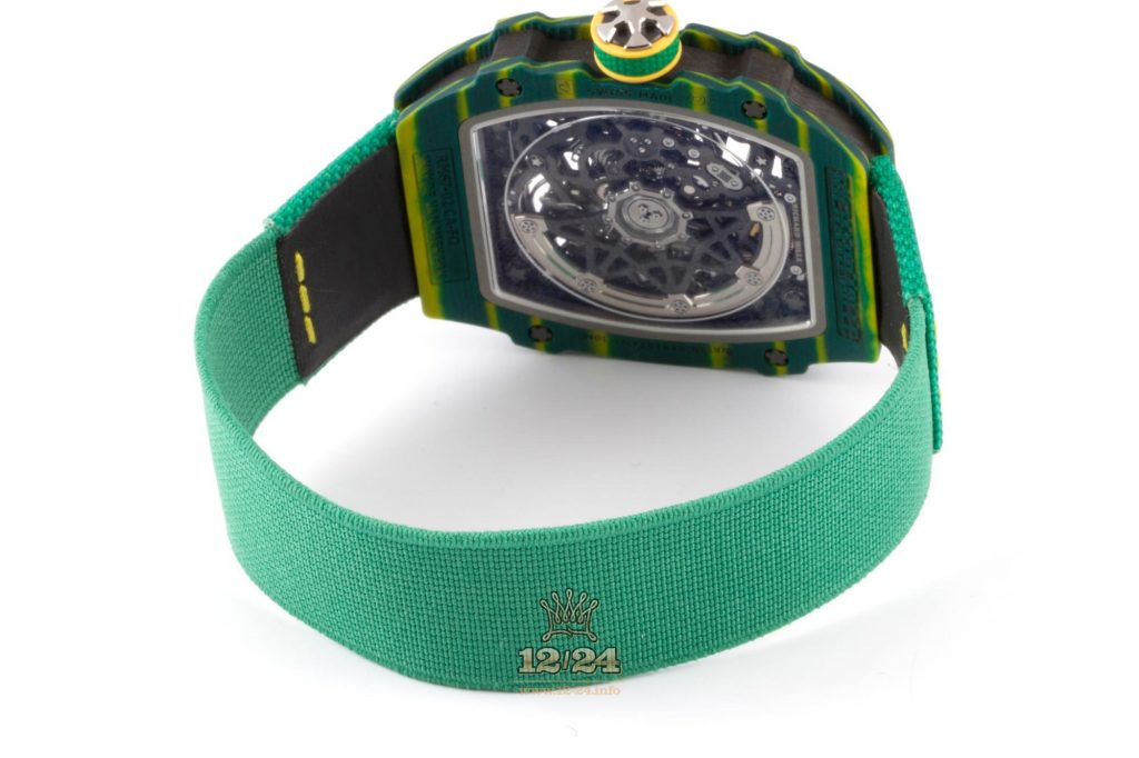 The watch is also water resistant to 30 metres, secured with two Nitrile O-ring seals and assembled using 12 spline screws