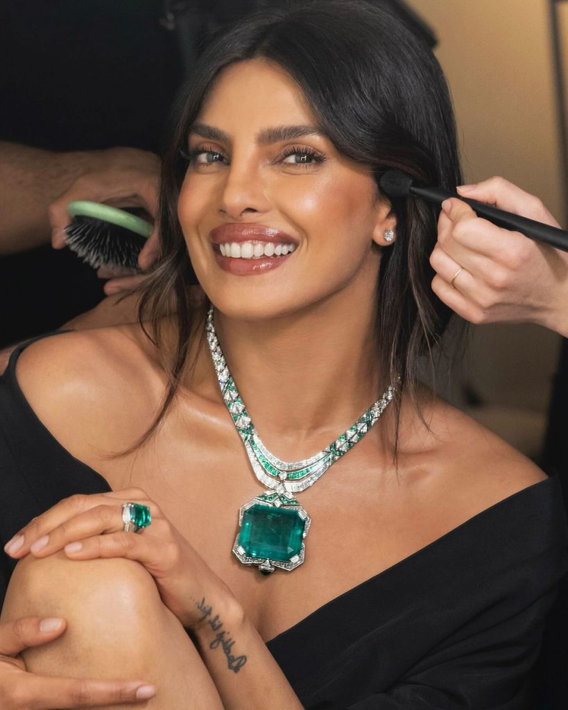 Priyanka Chopra – Bvlgari Emerald Necklace (2025)