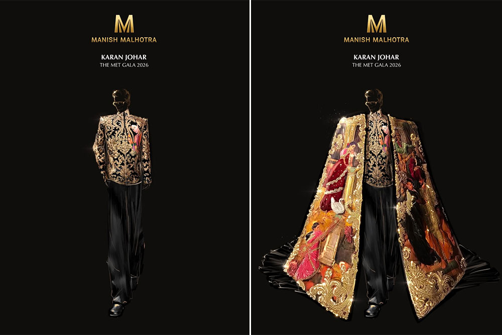 manish malhotra designs for karan johar's met gala debut, manish malhotra designs, manish malhotra met gala