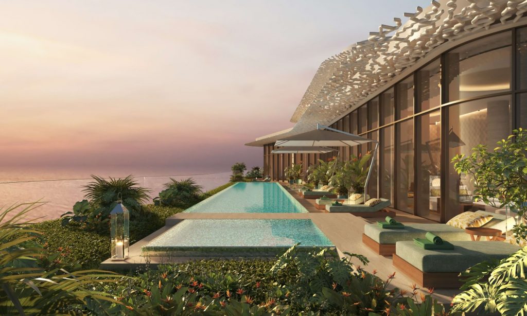 Positioned on Jumeirah Bay Island, the Bulgari Lighthouse Sky Villa