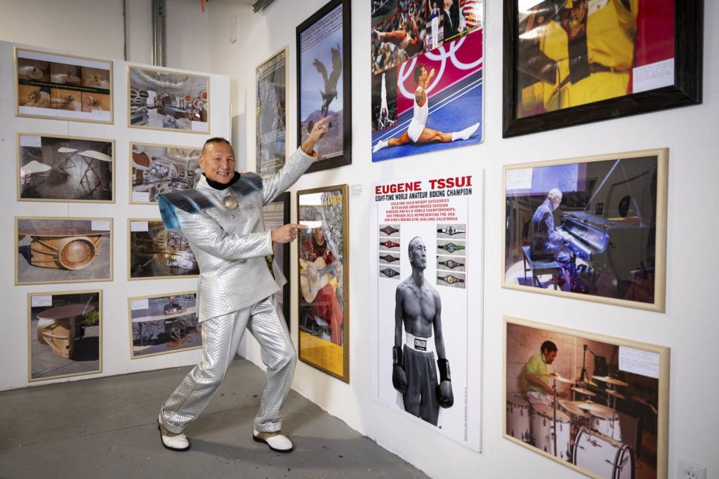 Eugene Tssui in his Emeryville residency exhibition