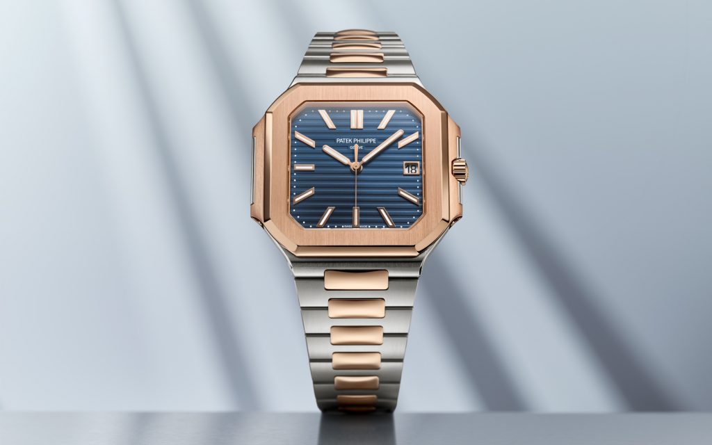 The Patek Philippe Cubitus is presented in a two-tone configuration