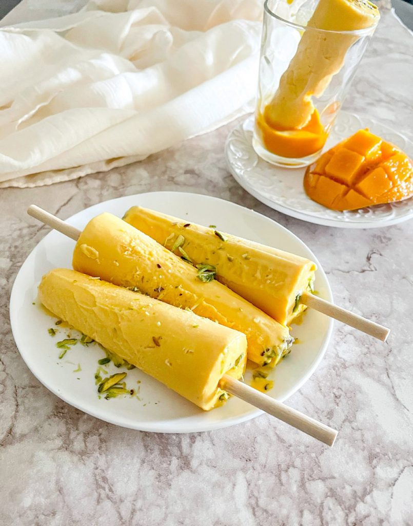 Mango Kulfi Popsicles: No Churn, No Fuss, mango shake at home,chilled mango desserts,