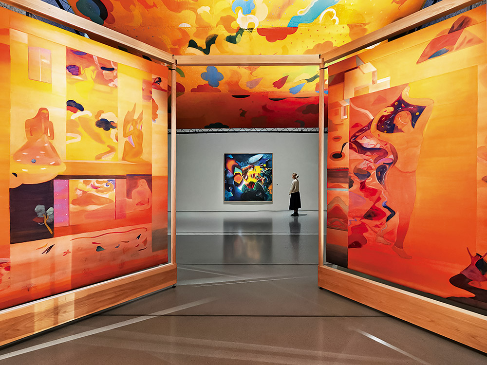 Installation view, The Imaginary Institution of India (1975–1998), Barbican–KNMA