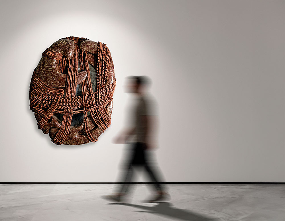 Mahakumbh Mirror unites shard, bronze, and rudraksha into one reflective whole