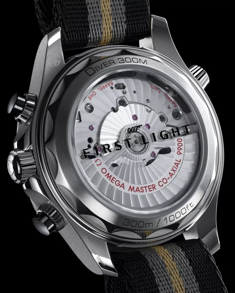 Beneath the dial beats OMEGA's Co-Axial