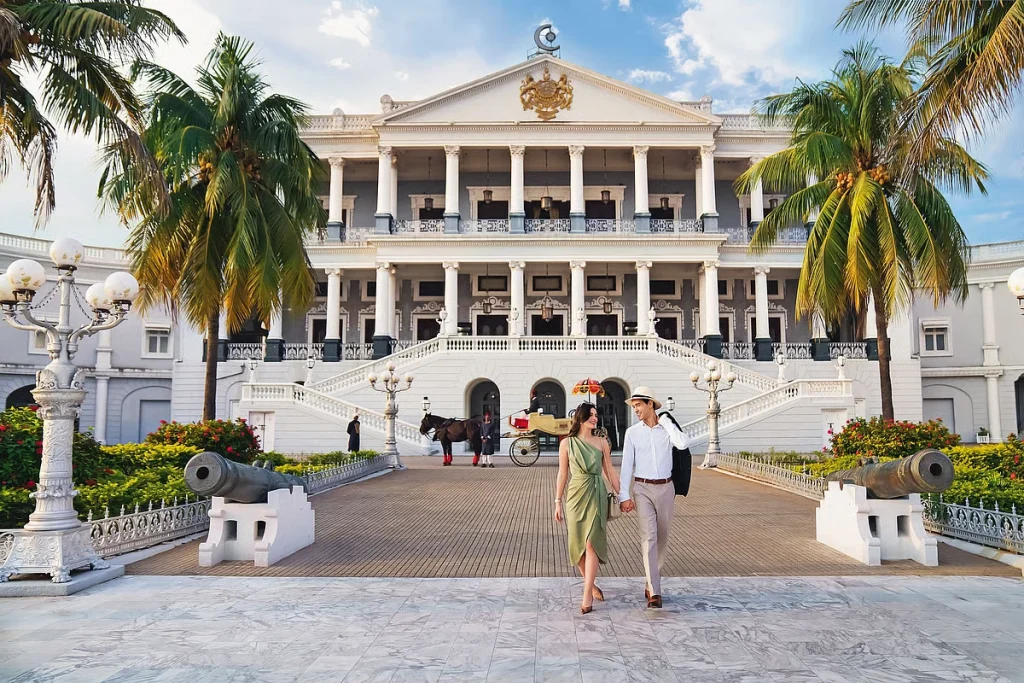 Perched dramatically above Hyderabad, Falaknuma Palace remains one of India’s most extraordinary royal residences