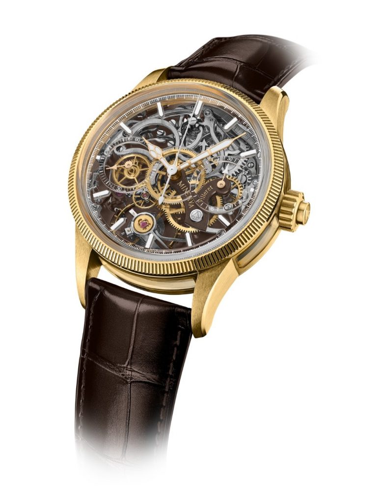 Powering the watch is the manufacture Calibre M17.26, a manually wound monopusher
