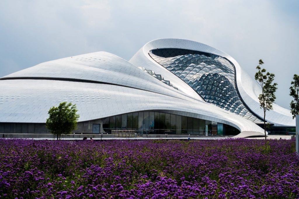 Few buildings blend into their landscape as seamlessly as the Harbin Opera House