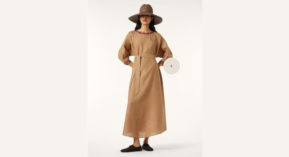 Loro Piana Bryce Pleated Linen Midi Dress