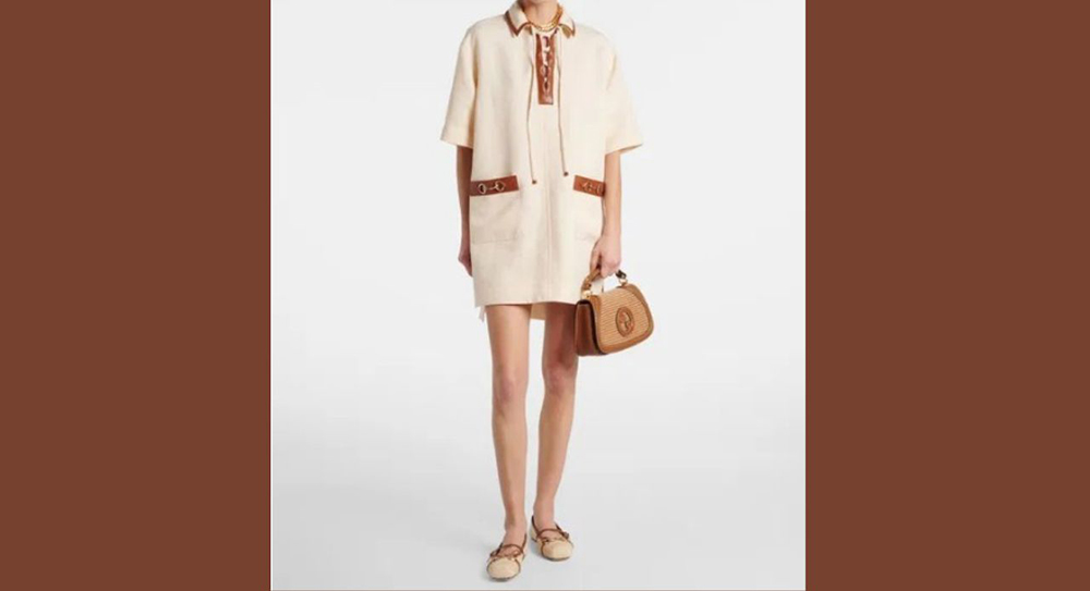 Gucci Horsebit Linen Canvas Minidress