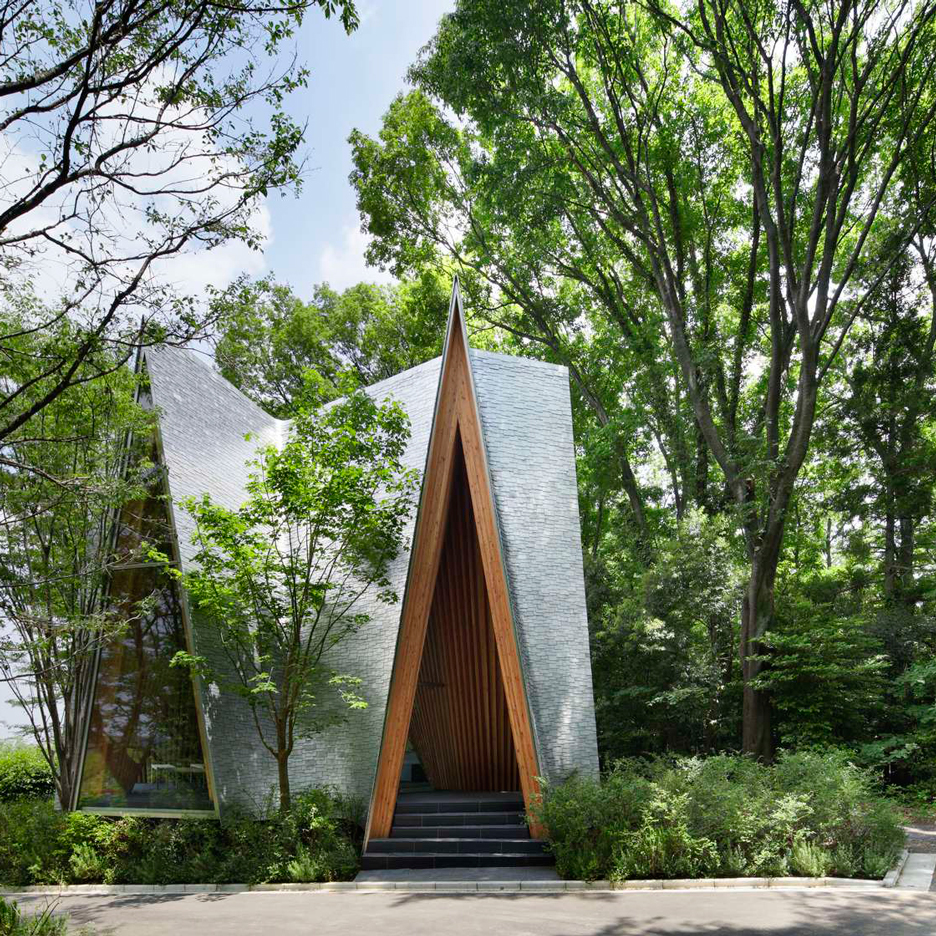 At the Sayama Forest Chapel near Sayama Lakeside Cemetery