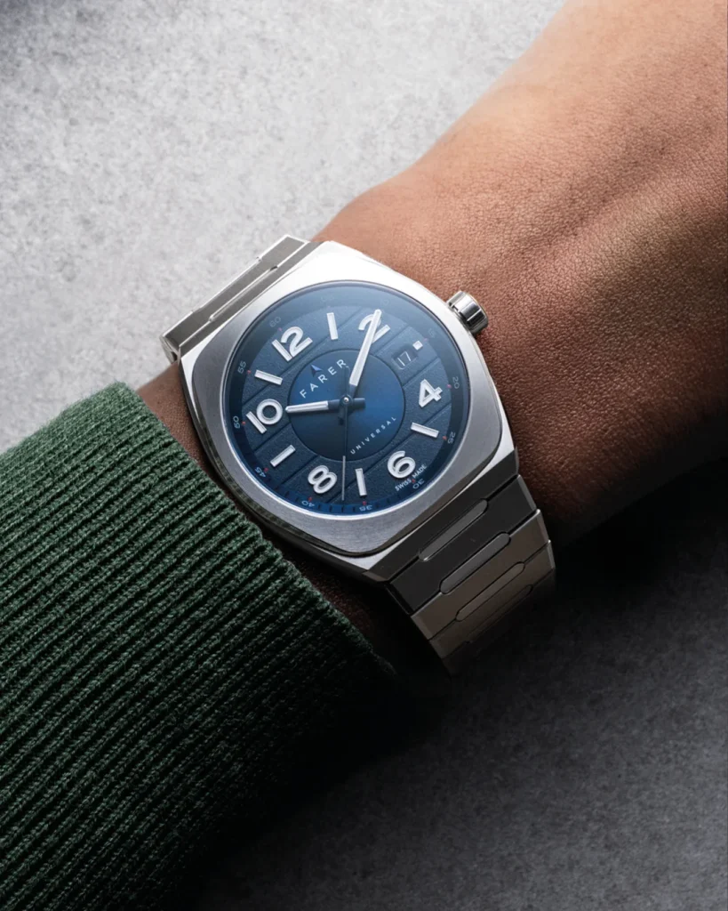 British microbrand Farer has built its reputation around vibrant colours, distinctive typography and beautifully proportioned cases. Its playful yet sophisticated approach proves that contemporary watchmaking need not always take itself too seriously.