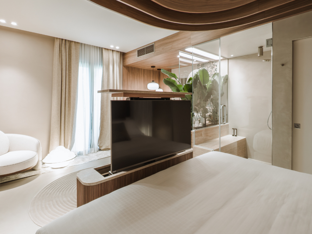Not every room benefits from a permanently visible television.