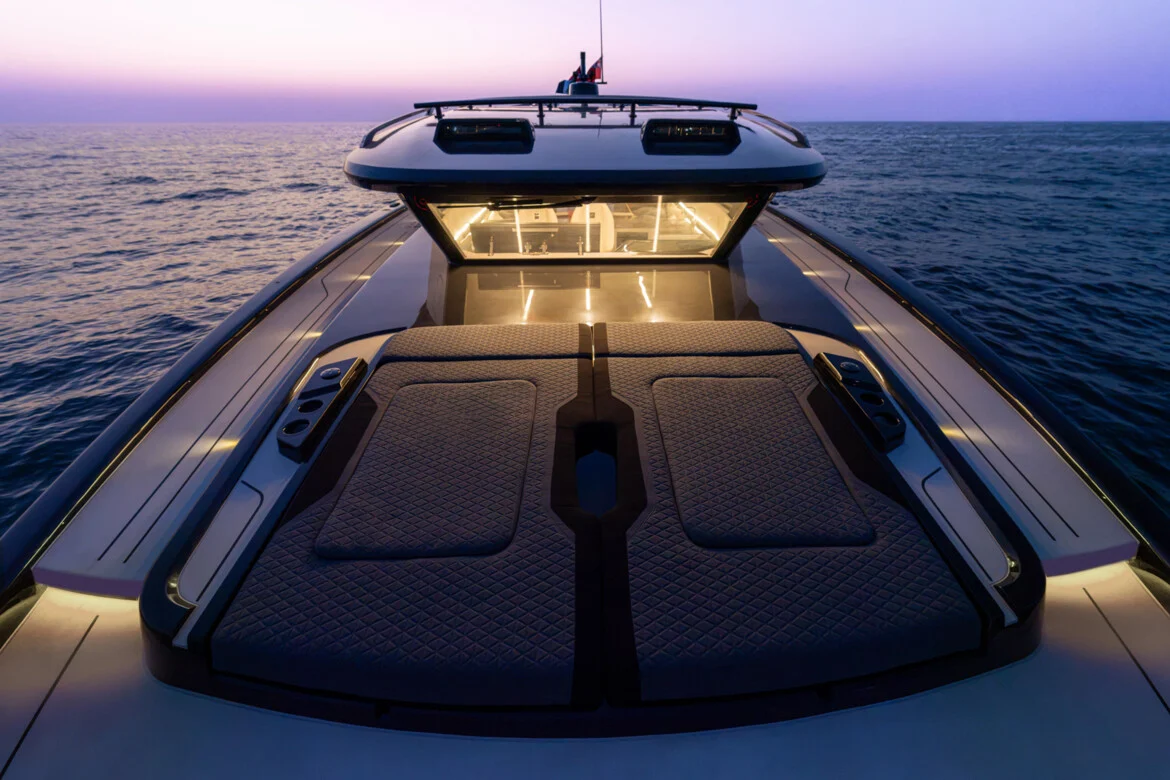 The saloon is not short of toys. Its fully equipped galley includes an induction cooktop