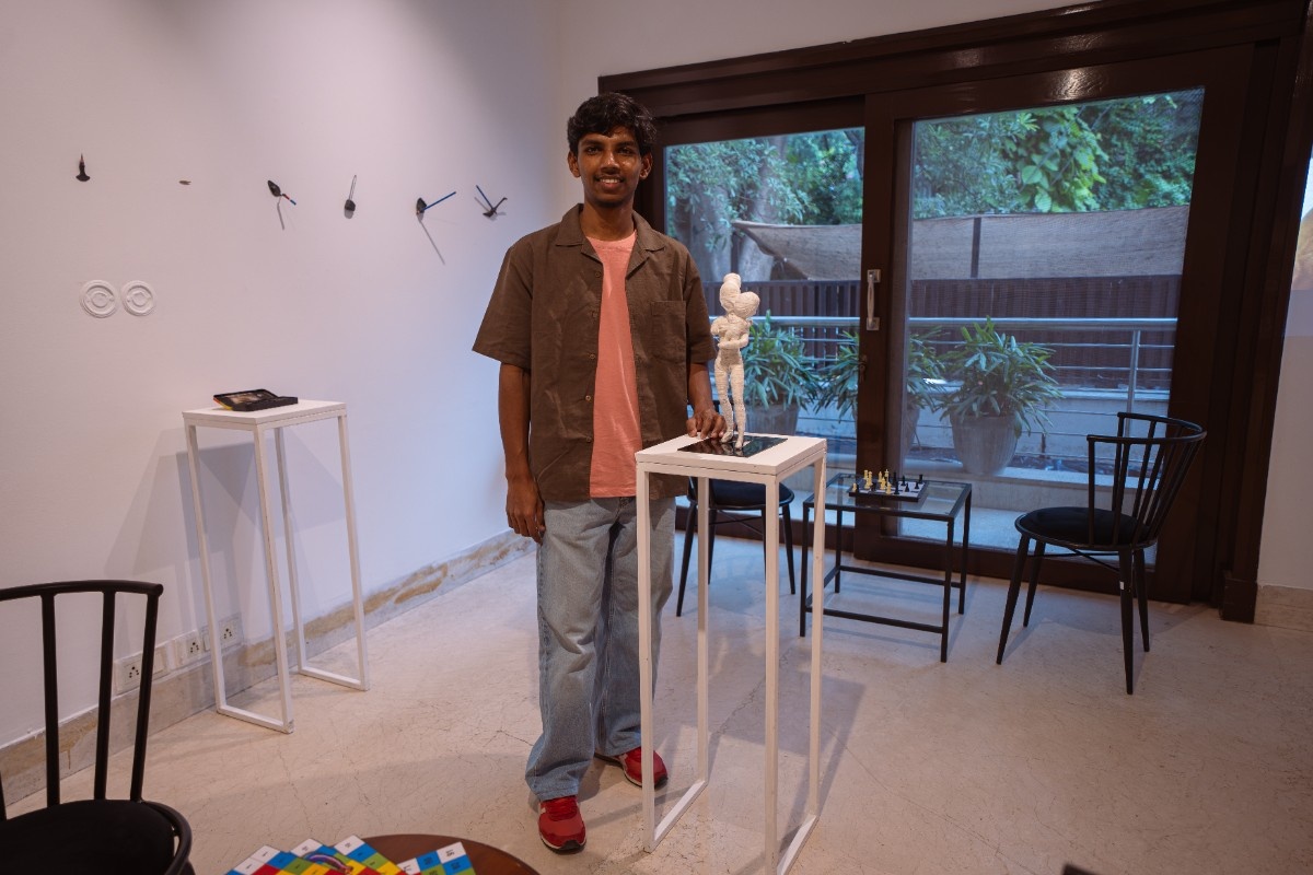 Building upon his family's legacy of blacksmithing and carpentry, Pratik Anil Sutar's Controlled Perceptions developed sculptural works assembled from found materials collected across Delhi's repair workshops