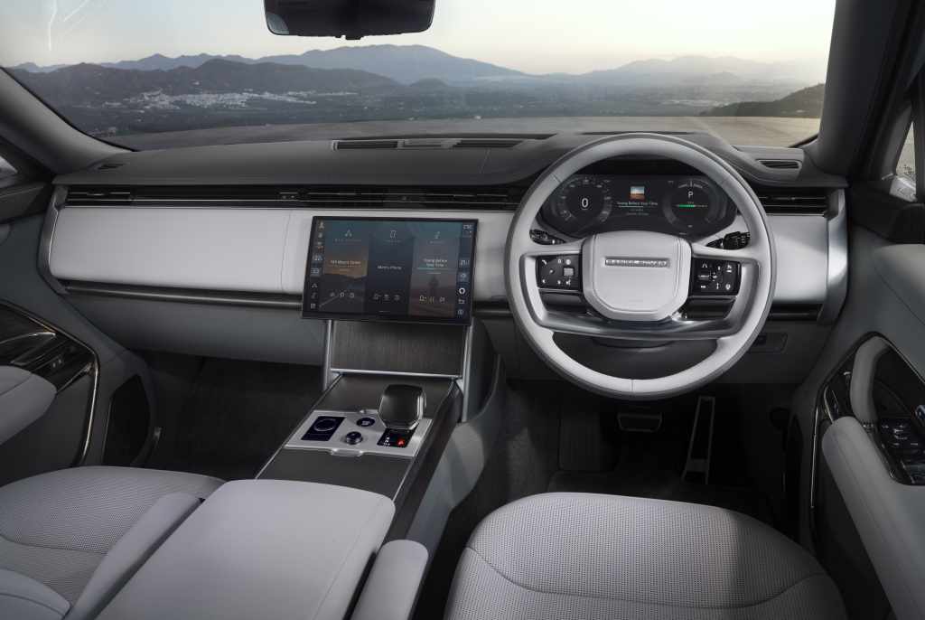 Going electric has not resulted in Range Rover suddenly developing an interest in bare interiors and minimalist furniture