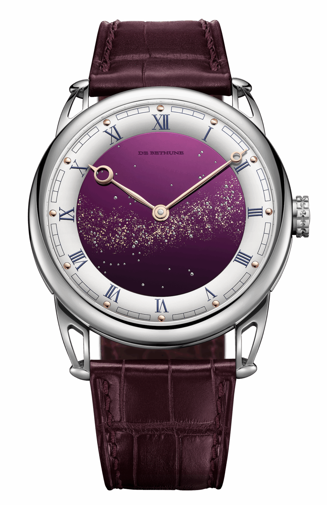 The watch is crafted from polished Grade 5 titanium, giving its 40.6mm case a combination of lightness