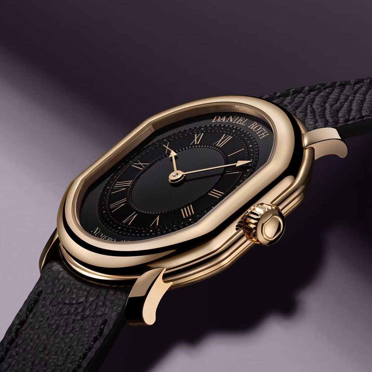 The Daniel Roth Extra Plat Rose Gold Gilt is an exercise in traditional decorative craftsmanship