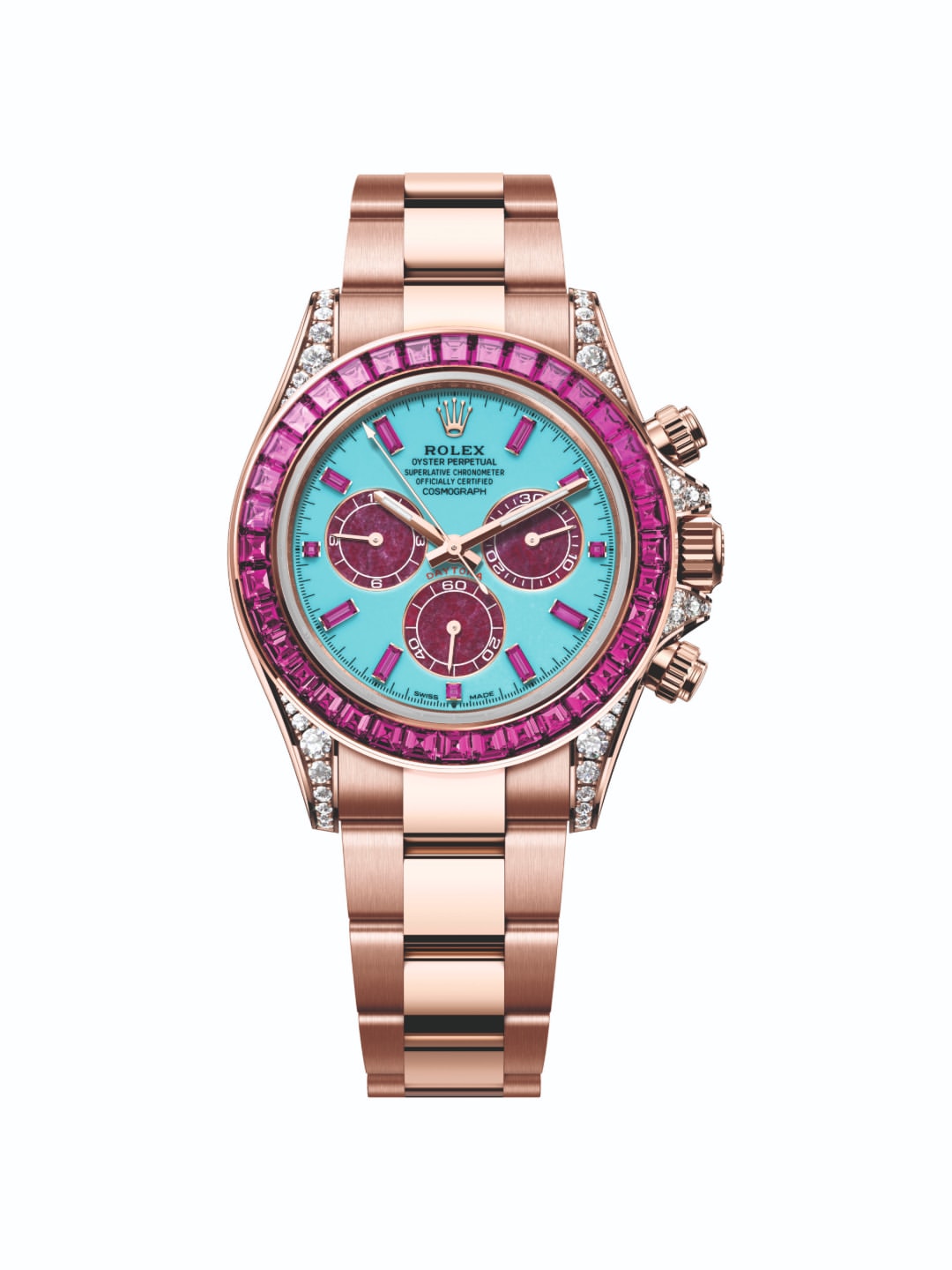 Summer moves into warmer territory with an 18 ct Everose gold case and a turquoise