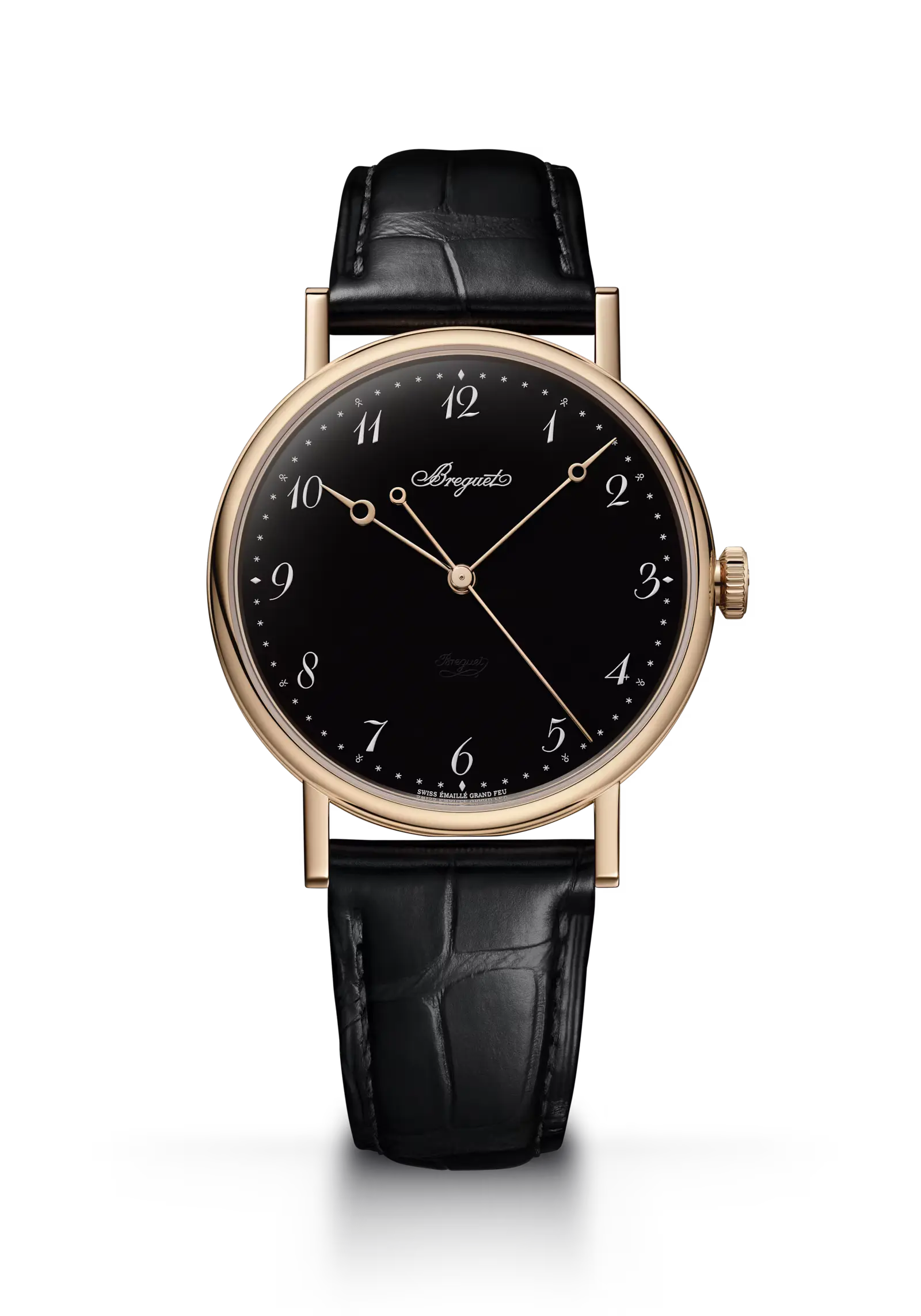 The Breguet Classique 5177 is housed in a refined 38 mm round case crafted from 18K rose gold