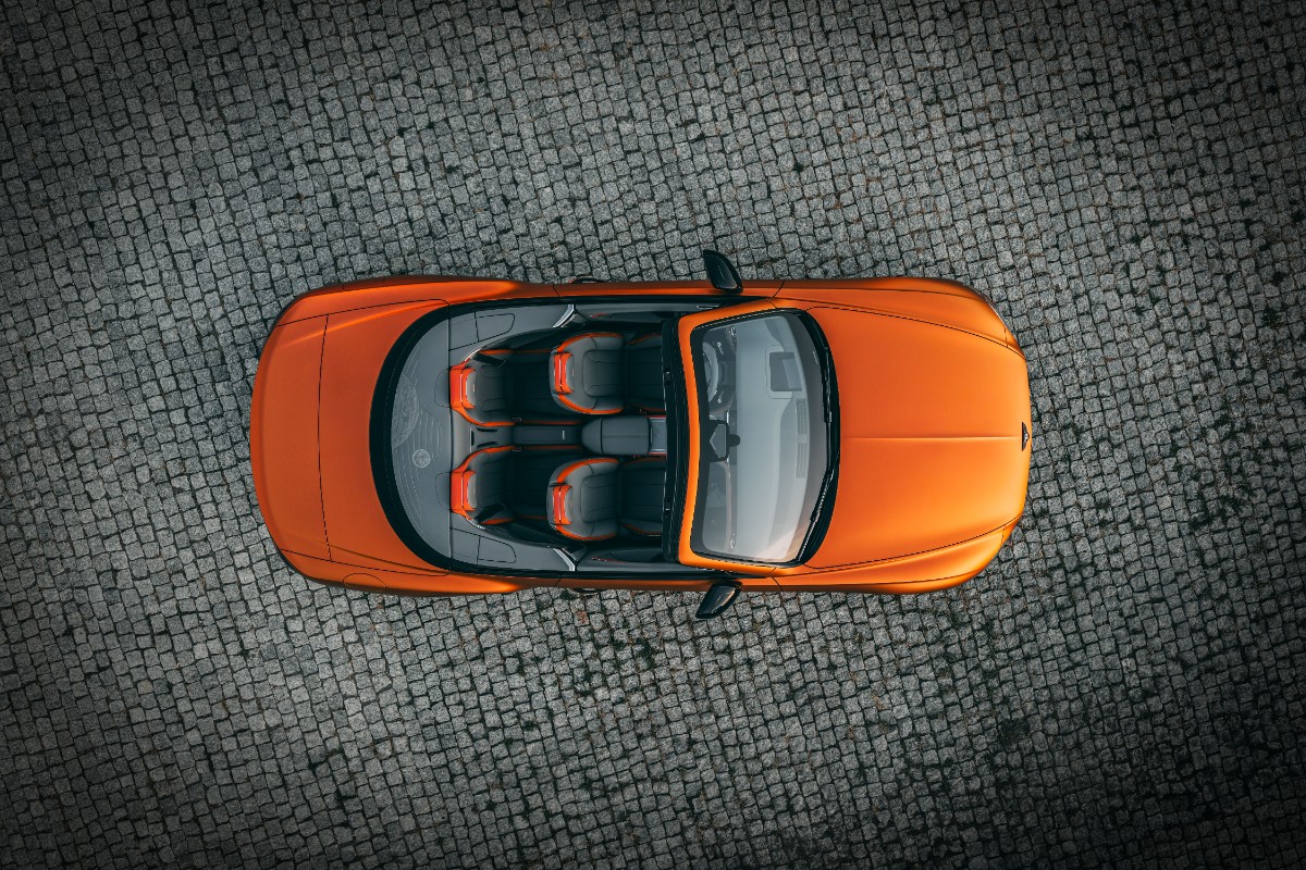 The Sun car, a Continental GTC S convertible, arrives in a Manuka Orange