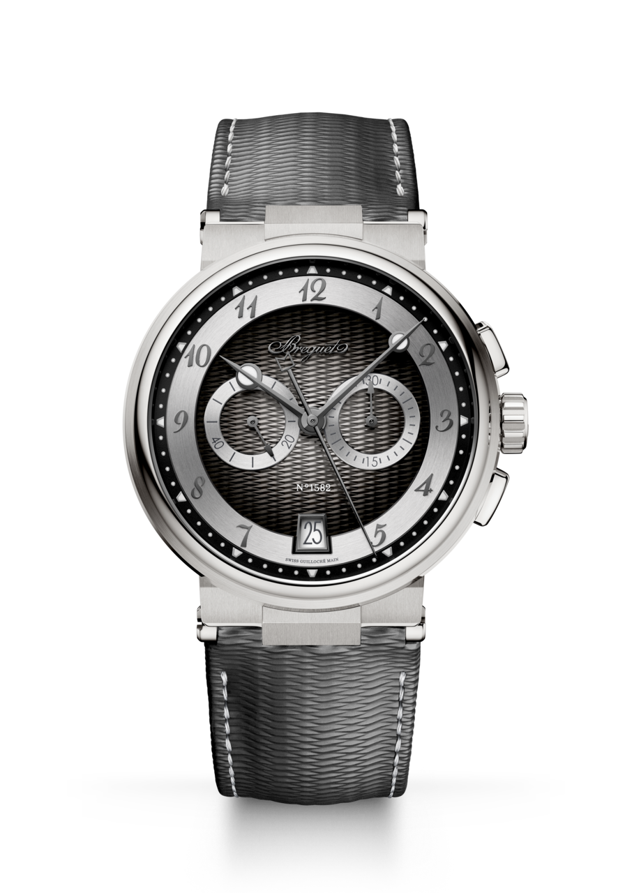 More sportif in character, the 5527 brings a flyback chronograph function to the same design language